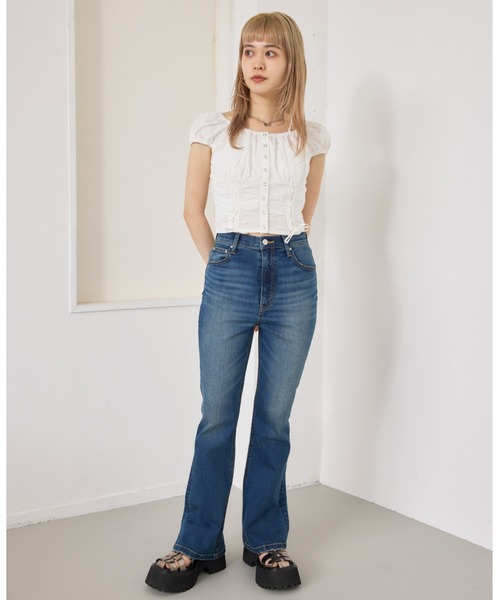 SLY（スライ） ブラウス シャツ FRONT LACE UP BL フロント レース 