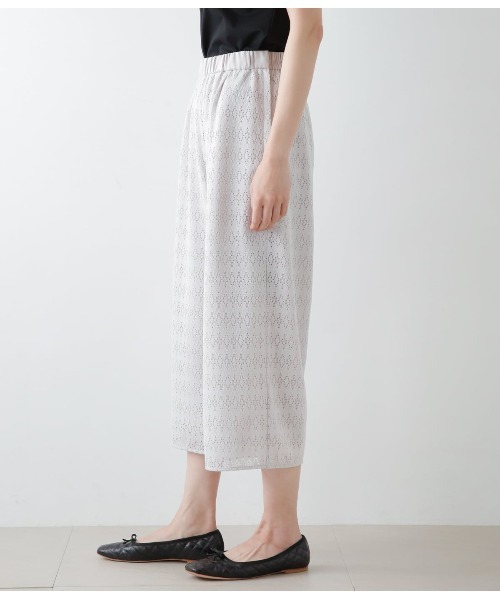 NEWYORKER パンツ ダイヤラッセルレース キュロットパンツ