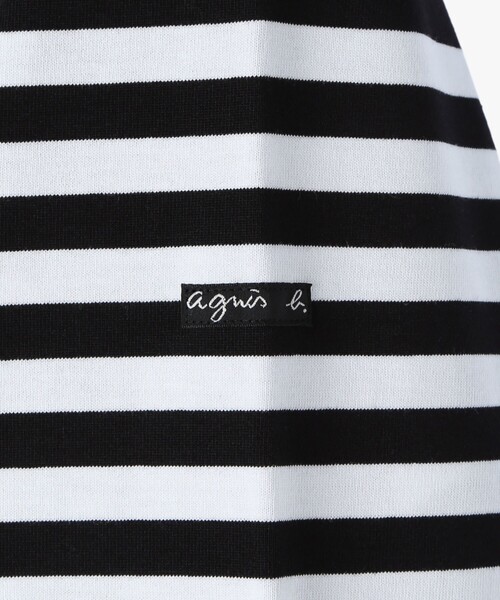 agnes b.（アニエスベー） tシャツ メンズ 細ボーダー コットン 長袖 T