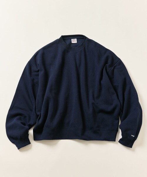 goodness 刺繍ロゴ クルーネックスウェット ネイビー FREAK'S STORE トレーナー スウェット 限定展開 CHOW DOWN