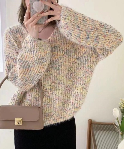 LACーVERT ニット セーター シャギーカラフルニット レディース