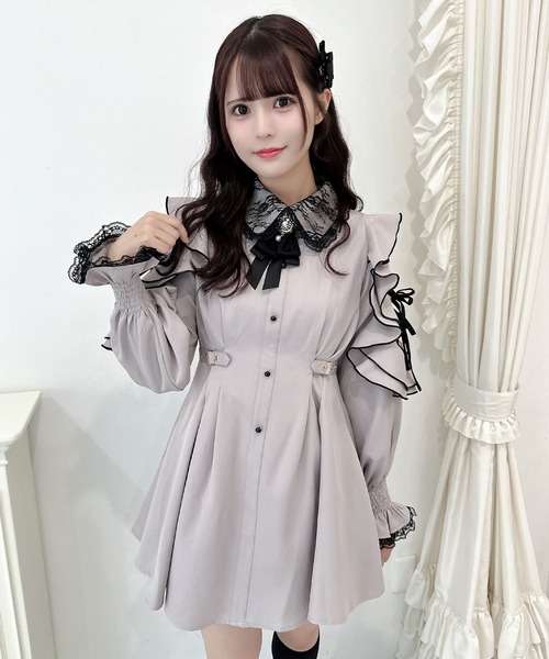 ROJITA ワンピース ラッフルショルダーワンピース : ZOZOTOWN