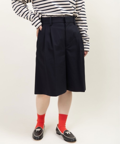 パンツ 強撚ツイル マーベルトハーフパンツ レディース_3
