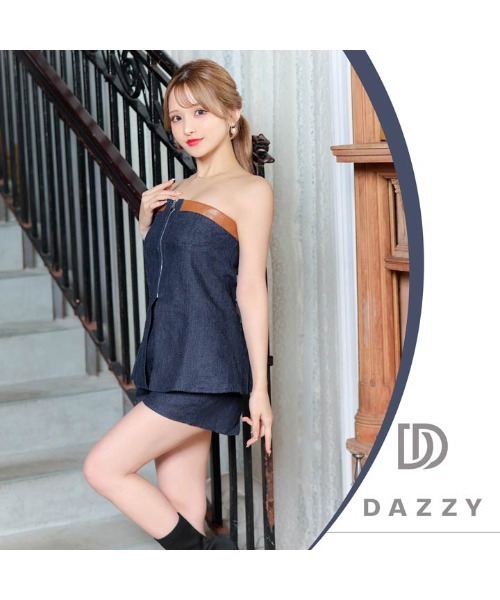 DAZZY（デイジー） ドレス セットアップ フロントジップ レザー 格子