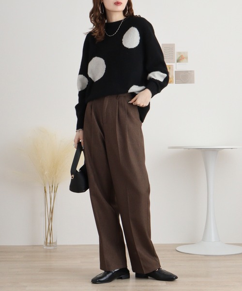 ニット セーター BRODIAEA ホールガーメント水玉ニット レディース ニット セーター BRODIAEA ホールガーメント水玉ニット