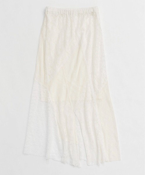 MAISON SPECIAL スカート Lace Fabric Docking Skirt/レース