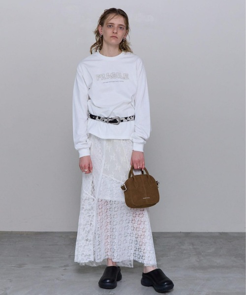 MAISON SPECIAL スカート Lace Fabric Docking Skirt/レース