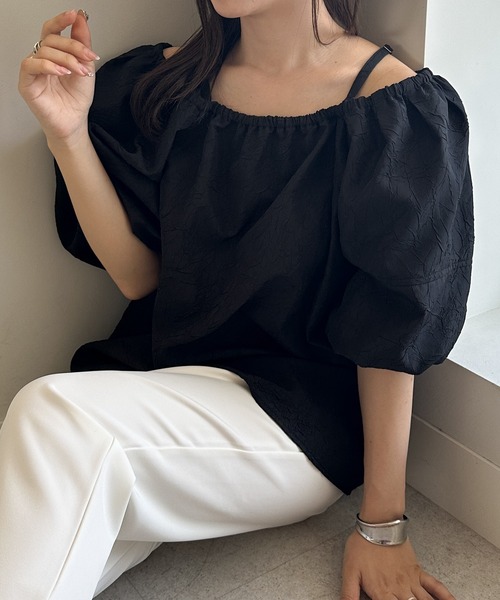 RANAN（ラナン） ブラウス シャツ 2WAYオフショルブラウス レディース