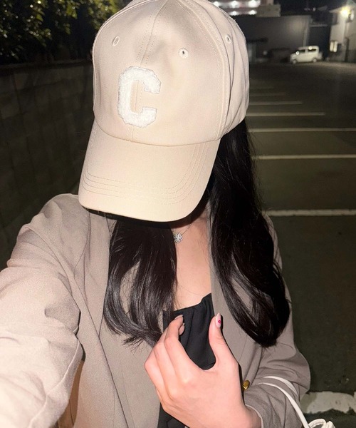キャップ 帽子 Cロゴ入りベースボールキャップ レディース