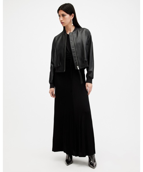 ma1 ma-1 ORTEN LEATHER BOMBER JACKET | ORTEN レザー ボンバー ジャケット レディースの画像