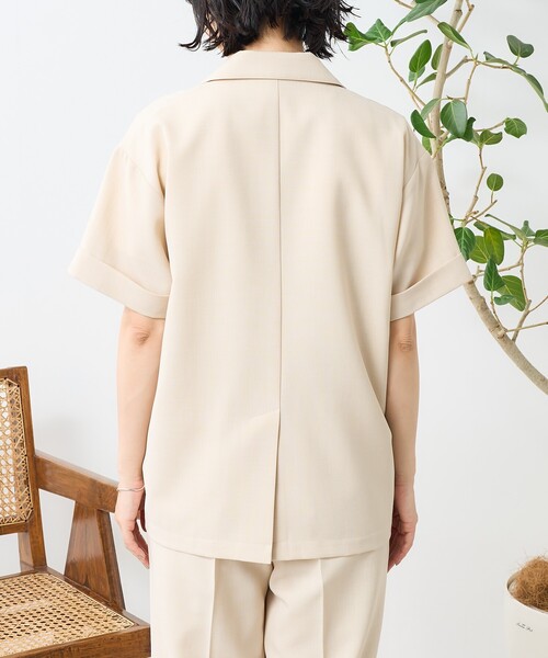 【セットアップ可能・洗える】リネンスリーブレスジャケット FREAK'S STORE セットアップ 接触冷感/UV リネンタッチ ショート