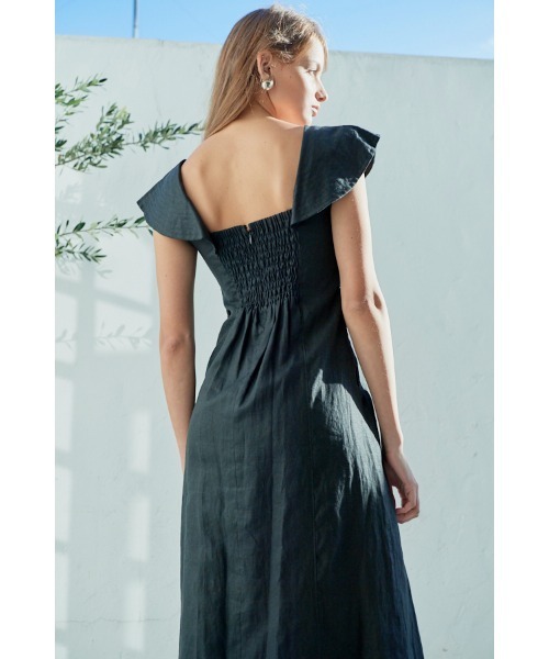 エステラケーラッフルクロスリネンドレスワンピースkt37 Estella.K ワンピース Coco Dress ラッフルクロスリネンドレス