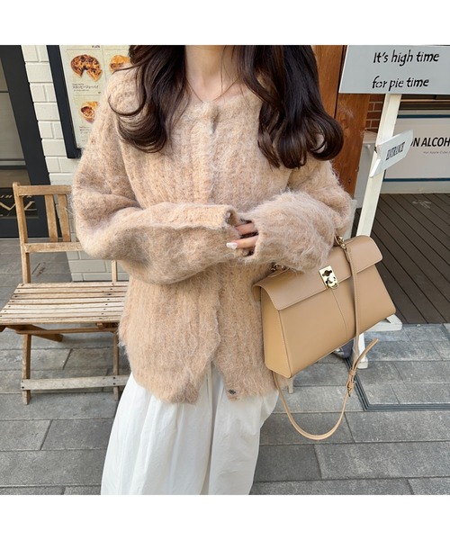 カーディガン 「 Ogue. 」 shaggy cardigan outer（シャギーカーディガンアウター） レディース Ogue. カーディガン 「 」 shaggy cardigan outer（シャギー