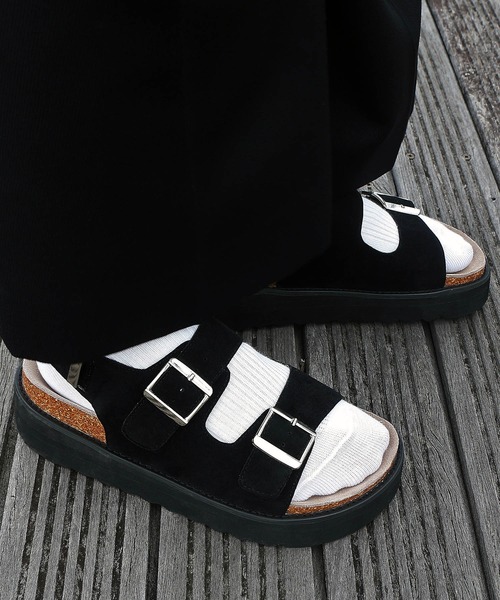 Bershka｜メンズサンダル ダブルバックル仕様 ソール4cm wbuckle2m_c1.jpg