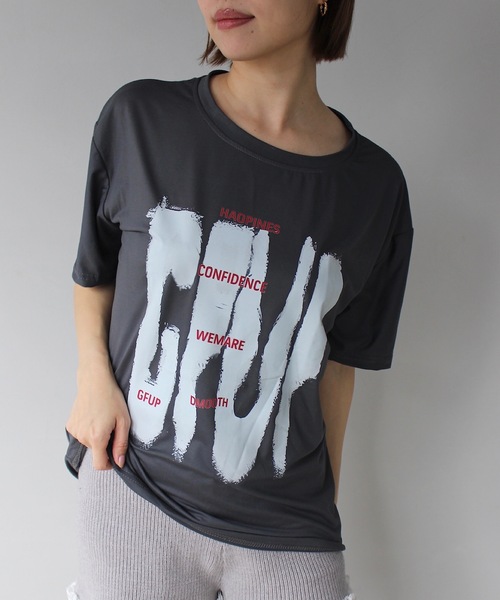 tシャツ 「SANSeLF」グラフィックロゴプリントTシャツ sanw25s053 レディース SANSeLF tシャツ 「SANSeLF」グラフィックロゴプリントTシャツ