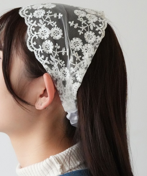 Port（ポート） ヘアバンド 「 」 総レース 花柄 ヘアバンド