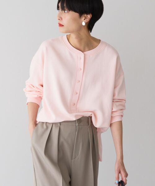 チャーリー様 90's Eddie Bauer Henley Neck LS / CH.Grey M バウアーが80-90
