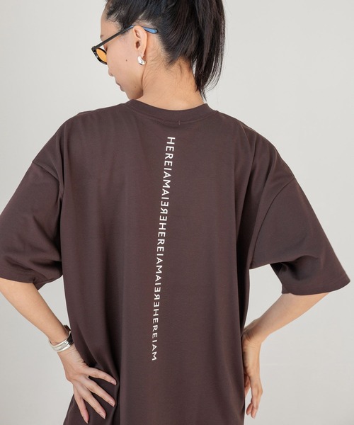tシャツ 「HEREIAM」速乾/ミラーロゴハーフスリーブTEE レディース メンズの画像