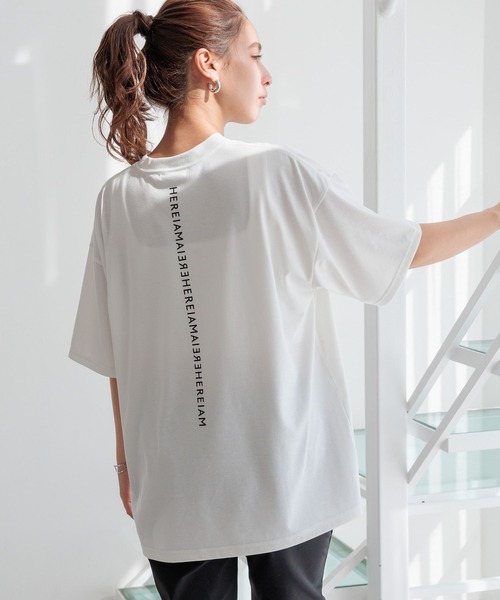 tシャツ 「HEREIAM」速乾/ミラーロゴハーフスリーブTEE レディース メンズの画像