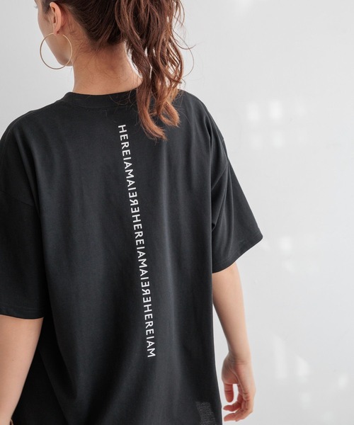 tシャツ 「HEREIAM」速乾/ミラーロゴハーフスリーブTEE レディース メンズの画像