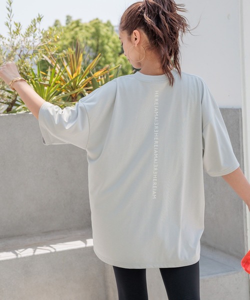 tシャツ 「HEREIAM」速乾/ミラーロゴハーフスリーブTEE レディース メンズ HEREIAM tシャツ 「HEREIAM」速乾/ミラーロゴハーフスリーブTEE