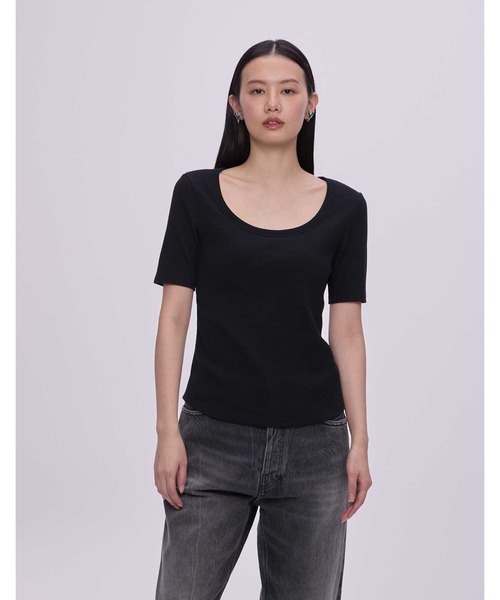 OUR WACOAL カップインパイルTシャツ　 ネイビー Mサイズ カップインパイルTシャツ | OUR WACOAL(アワワコール)