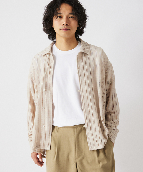 JOURNAL STANDARD relume☆レース長袖シャツ JOURNAL STANDARD relume シャツ ストライプ レースシャツ