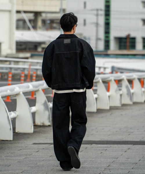 【最終値下げ】REFLEM カッティングデニムパンツ ブラック FREE MASONPRINCE ジーンズ ルーズフィット ウォッシュ加工 ブラック