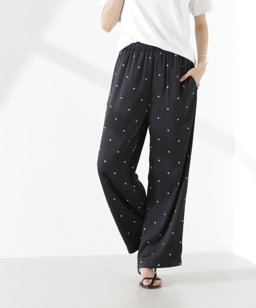 nano universe ドット柄　パンツ NANO universe パンツ ドットリラクシーワイドパンツ