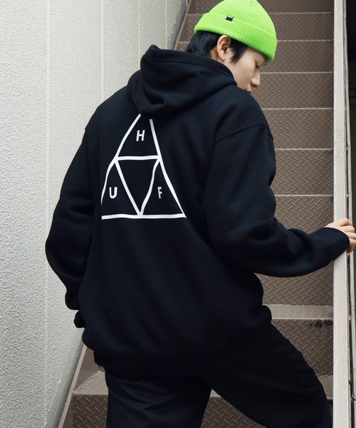 HUF 「HUF」 プルオーバーパーカー LARGE ブラック系その他