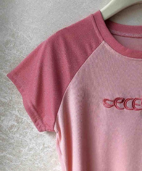 tシャツ 半袖 バイカラーロゴショート丈Tシャツ レディース : ZOZOTOWN