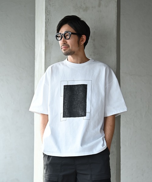 funda mine tシャツ 「日本製」UNISEX フラグメントグリッドTシャツ 
