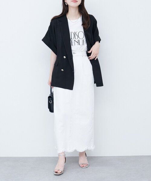 袖口ロールUP綿麻シアージャケット/natural couture/新品タグ付き 袖口ロールUP綿麻シアージャケット（テーラードジャケット