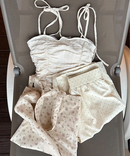 lawgy（ラウジー） 水着 gather wrinkle ribbon swimwear / ギャザー