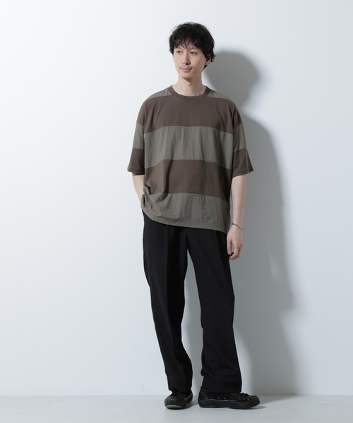 NANO universe スラックス イージー側章スラックス メンズ
