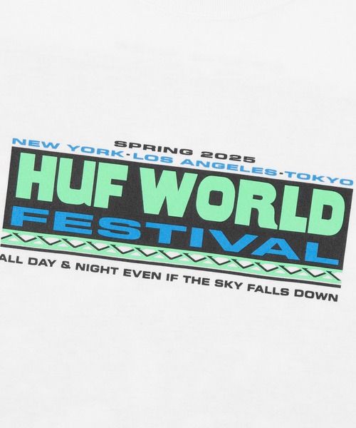 HUF tシャツ WORLD FESTIVAL TEE / ハフ 半袖 Tシャツ プリント
