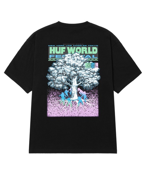 ロサンゼルス発★HUF★ ワールドフェスティバルTシャツ HUF tシャツ WORLD FESTIVAL TEE / ハフ 半袖 Tシャツ プリント