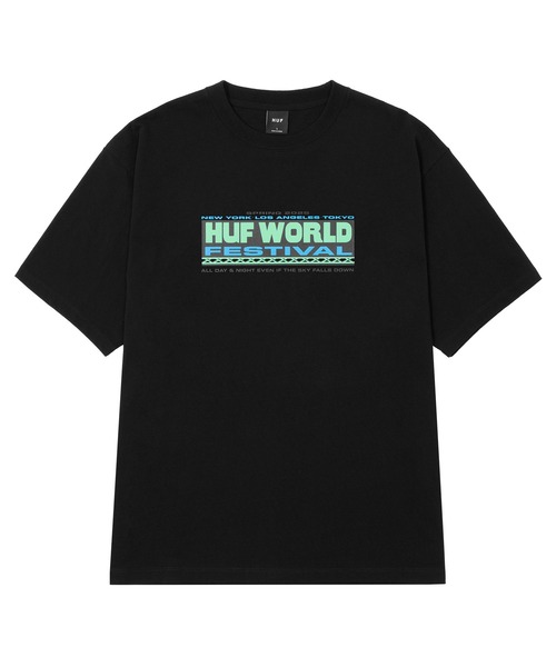 HUF tシャツ WORLD FESTIVAL TEE / ハフ 半袖 Tシャツ プリント