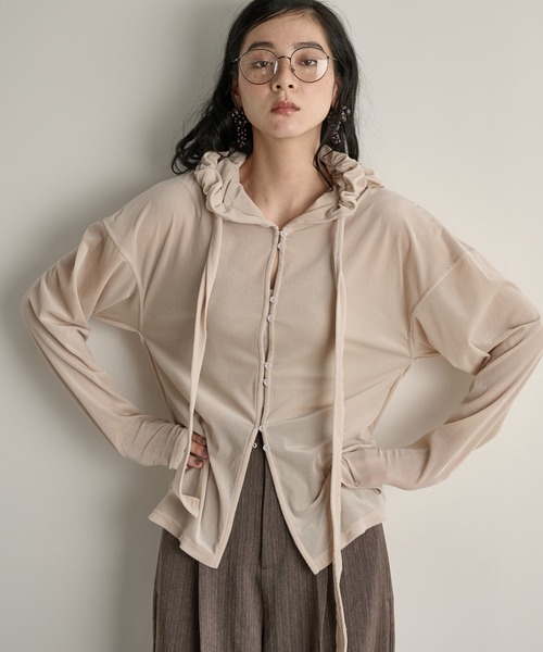 poyon2628出品になります。 THE Yon tシャツ ベロアフーディーカーディガン レディース : ZOZOTOWN