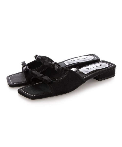 「EVOL」 フラットサンダル L ブラック レディース_画像2