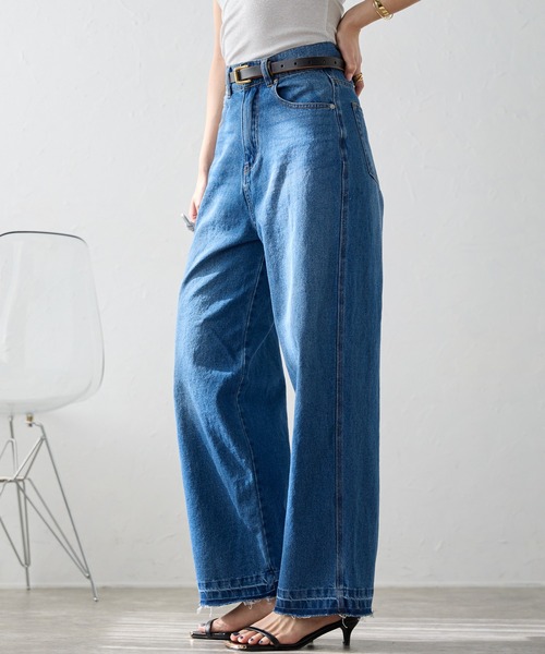 「r.」 加工デニムパンツ MEDIUM ブラック レディース