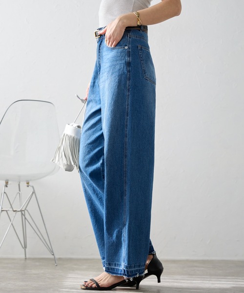 「r.」 加工デニムパンツ MEDIUM ブラック レディース