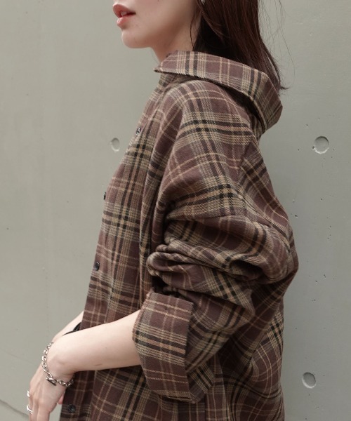 CORNERS ブラウス シャツ ネルチェックシャツ レディース
