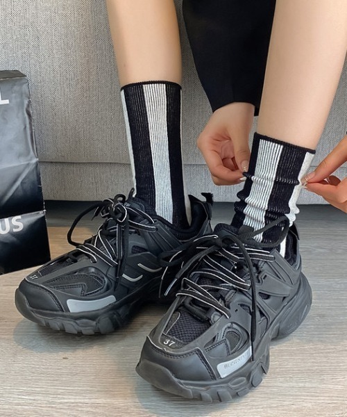 靴下 バイカラーストライプソックス レディース : ZOZOTOWN Yahoo!店