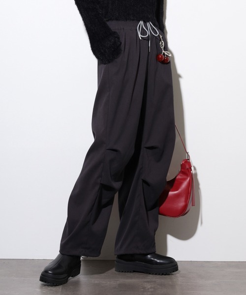 WORKS パンツ チャーム付パラシュートパンツ レディース : ZOZOTOWN