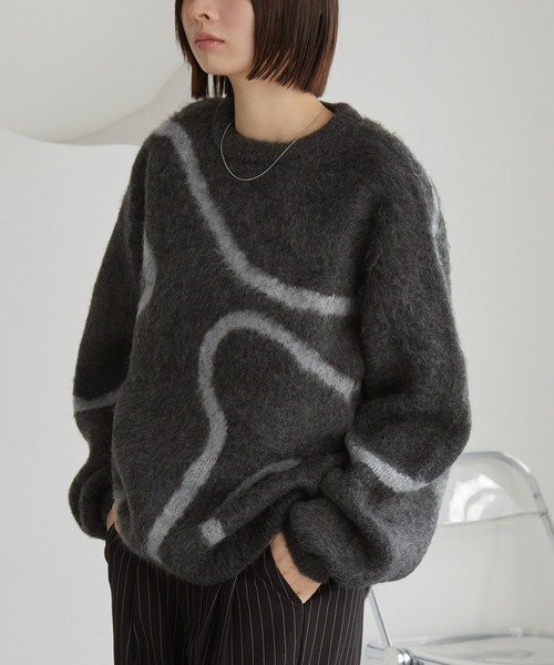 MONO-MART（モノマート） ニット セーター モヘアタッチ エンブロイ