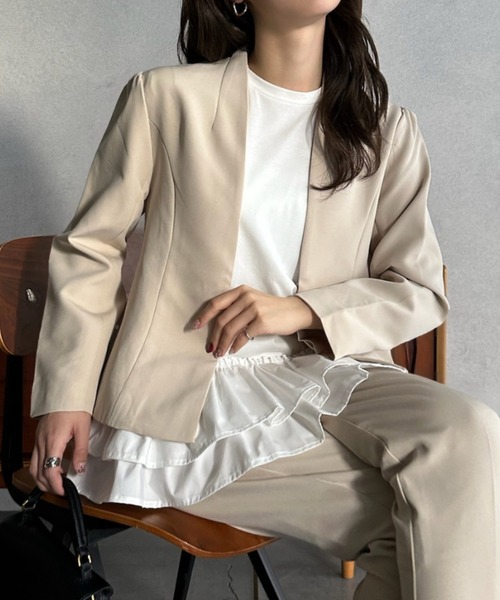 Eclat one ジャケット ノーカラージャケット 「Eclat one