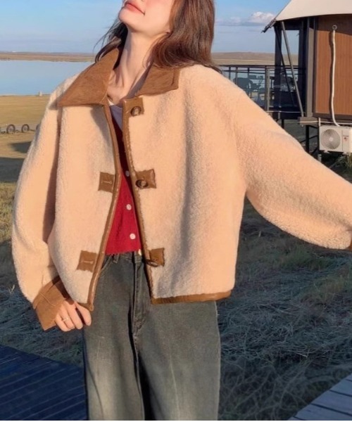 shyam inspiration ムートンコート ボアコート ムートン風ショート