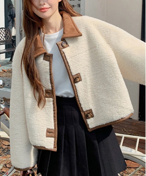 shyam inspiration ムートンコート ボアコート ムートン風ショート