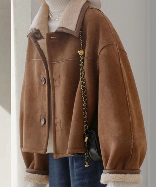 shyam inspiration ムートンコート ボアコート ムートン風ショート